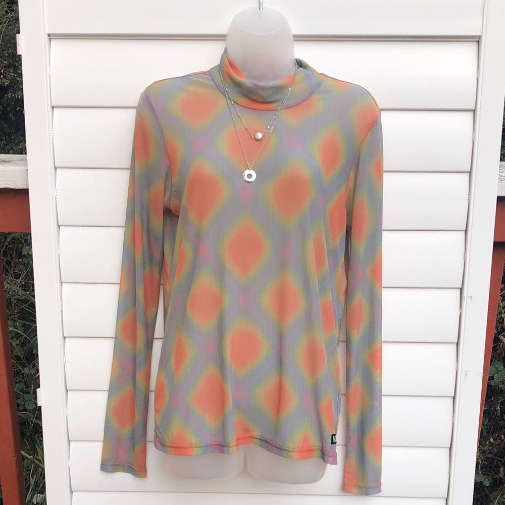 Stussy Multicolor Diamond Pattern Long Sleeve Tee